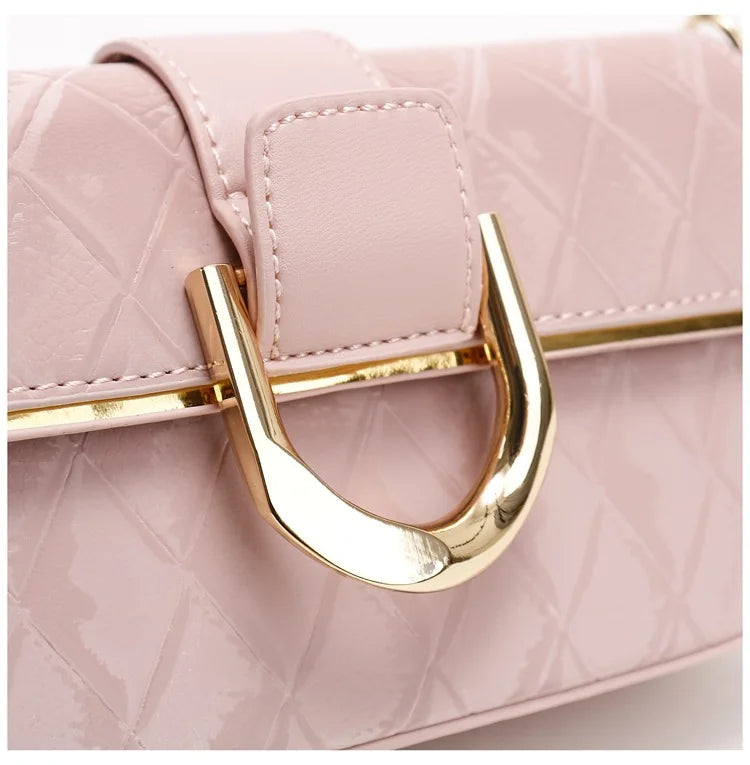 Sweet Pu Leather Women's Shoulder Bag Fashion Design Chain Ladies Underarm Bags Simple Square Female Handbags Crossbody Bag