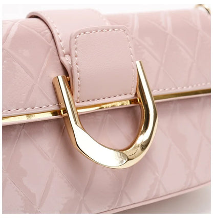 Sweet Pu Leather Women's Shoulder Bag Fashion Design Chain Ladies Underarm Bags Simple Square Female Handbags Crossbody Bag