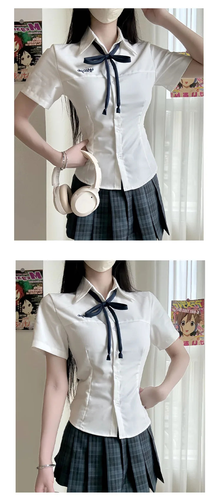 Japanese Academy Style Milk White Basic Versatile JK School Uniform Shirt, Women Summer Student Top for Campus Daily Casual Wear