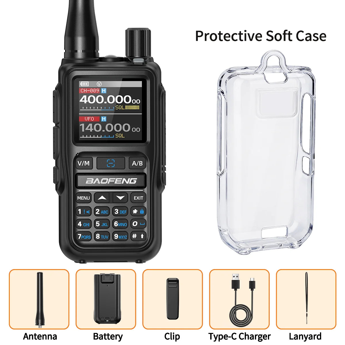BAOFENG UV-5R Mini Walkie Talkie Multi Band Wireless Bluetooth Programming Dual PTT Type-C Charge Long Range Two Way Radio