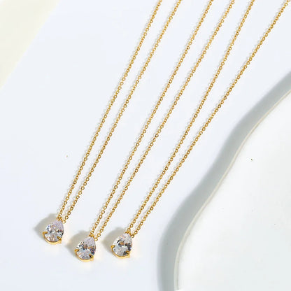 TY Certified 1CT 2CT Pear Cut D VVS1 Moissanite Necklace for Women 18k Gold Plated Jewelry 100% Sterling Silver 925 Pendant