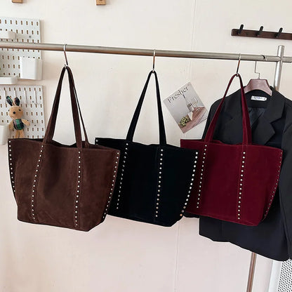 Fashion Microfiber Solid Sewing Shoulder Bags 2025 High Quality Retro Sweet Handbags Brand Sequined Large Capacity Bag for Women