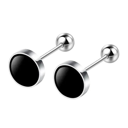 925 Sterling Silver Black Heart Star Round Stud Earrings for Women Engagement Luxury Quality Jewelry Wholesale Prevent Allergies