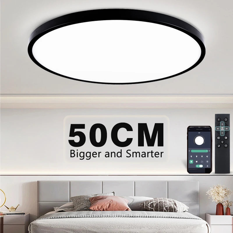 50CM Large Ceiling Lamp Smart APP/Remote Control Dimmable for Bedroom 48W Ceiling Lights AC 110/220V LED Lights for Living Room
