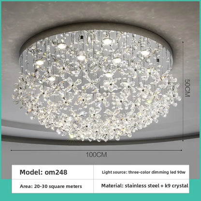 French Crystal Dining ChandelierFo Home Use Restaurant Lamp Luxurious And Modern Café Bar Counter Dining Table And Ceiling Light