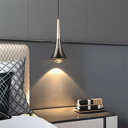 Luxury Waterdrop Bedroom Bedside LED Pendant Lights Kitchen Island Bedroom bar Table Dining Room Hanging Light Home Chandelier