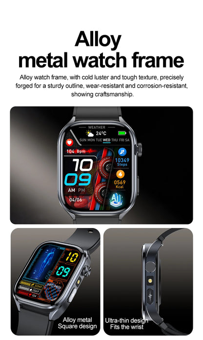 2026 New Non-Invasive Laser Treatment Three High Smart Watch Man ECG Heart Test Blood Fat Uric Acid Smart Watch For Android IOS