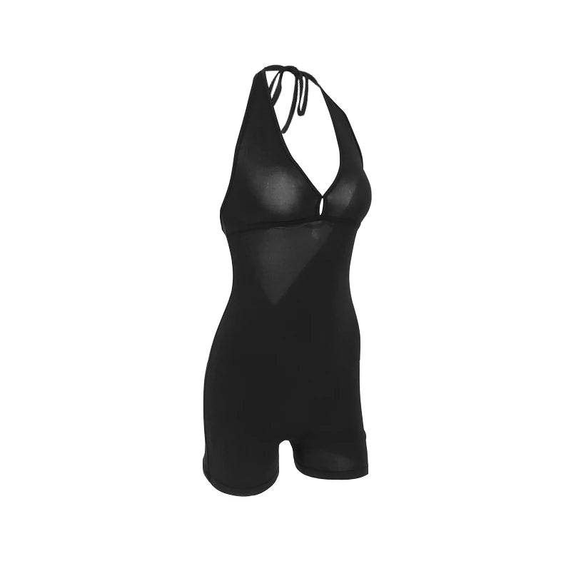 Sexy Women's Rompers New Summer Female Solid Sexy Up V-Neck Low Chest Sleeveless Playsuits Casual Slim Club Party Female Rompers