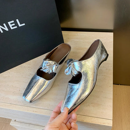 Women Heeled Sandals Slingback Mules Leather Shoes Summer Slippers 2026 Luxury Mary Jane Shoes Comfort Flip Flops Mujer Slides