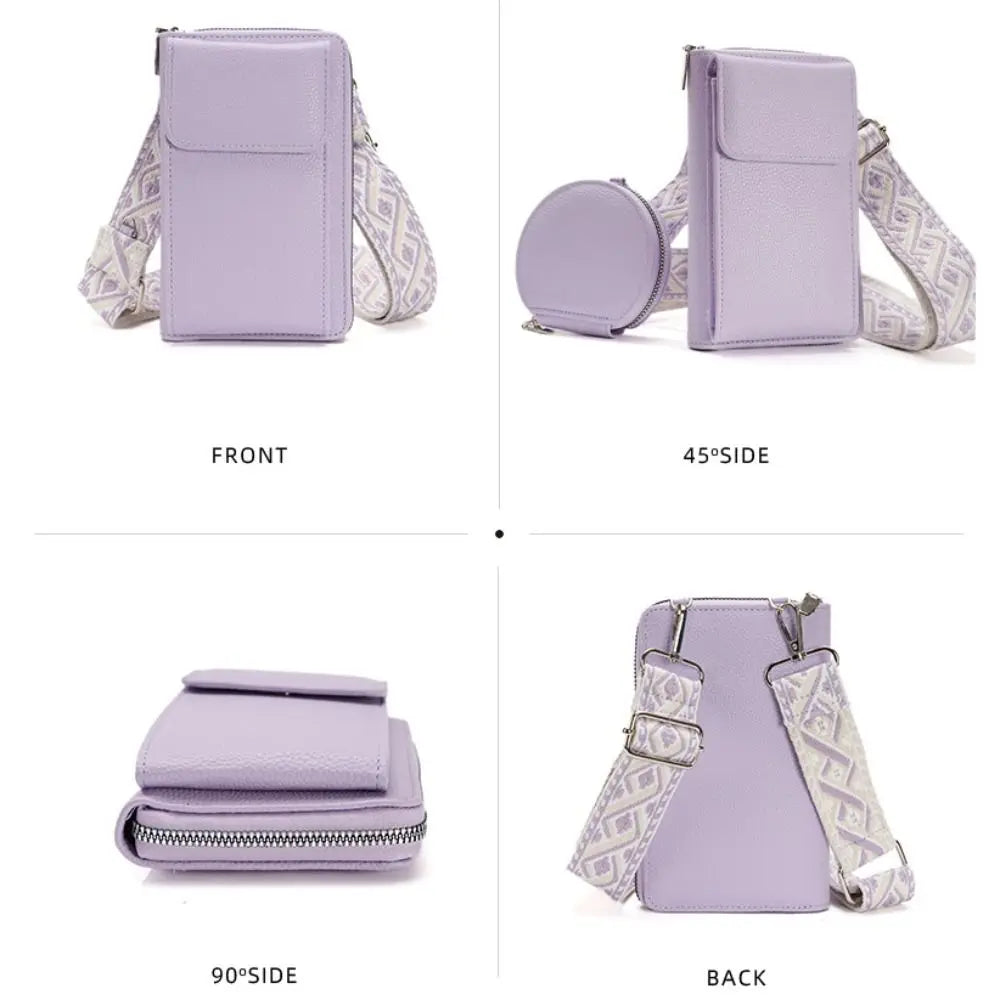 Fashion PU Leather Mobile Phone Bag Lightweight Mini Size Small Purse Crossbody Bag Women Ladies