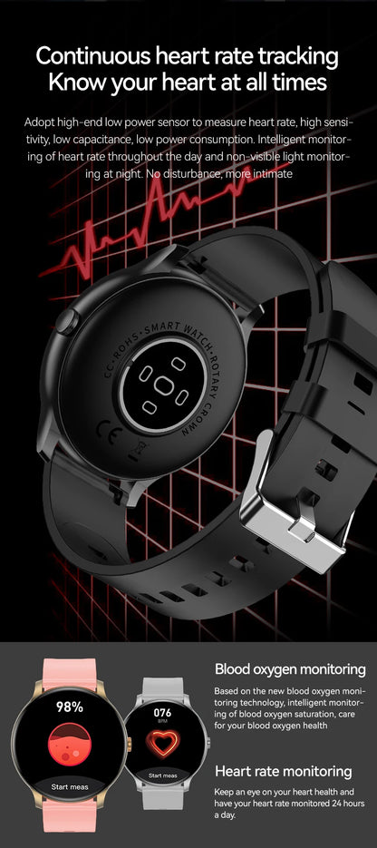 2025 New Smart Watch Heart Rate Sleep Health Monitor Bluetooth Talk Ladies Sport Smart Watch for Android IOS