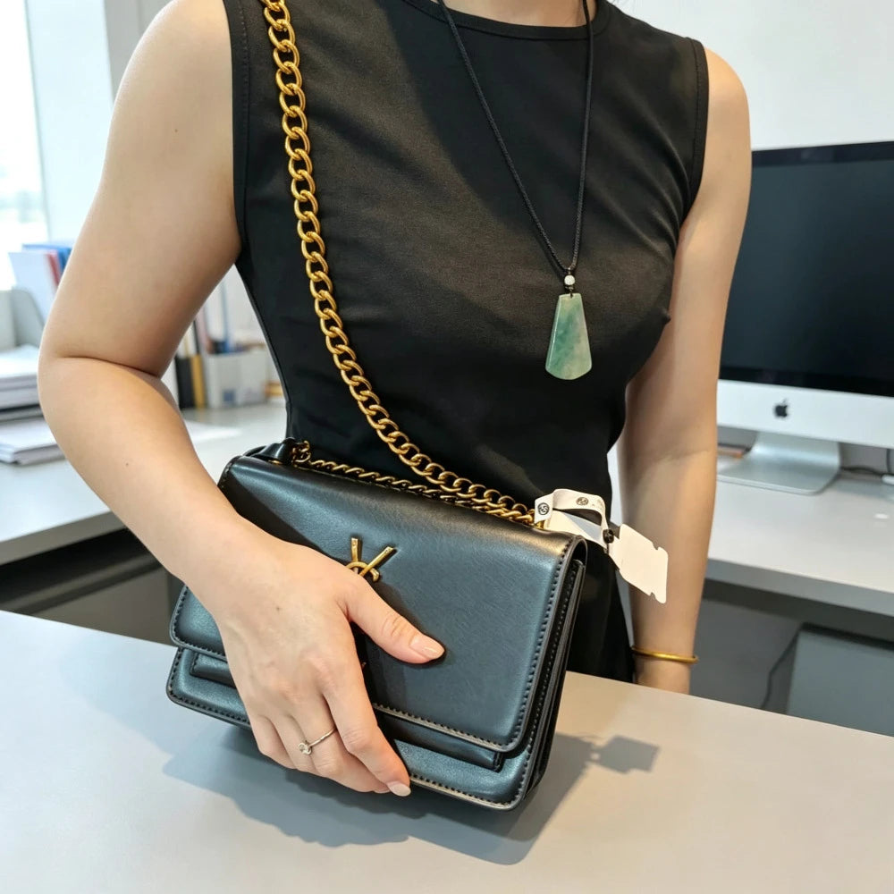 European high-end elegant leather women's handbag crossbody bag crossbody bag luxury designer classic popular multifunctional