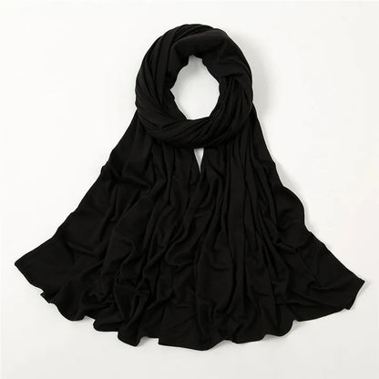 Classic Jersey Hijabs Scarf Plain Solid Color Scarves Style Head Wrap Headscarf for Women