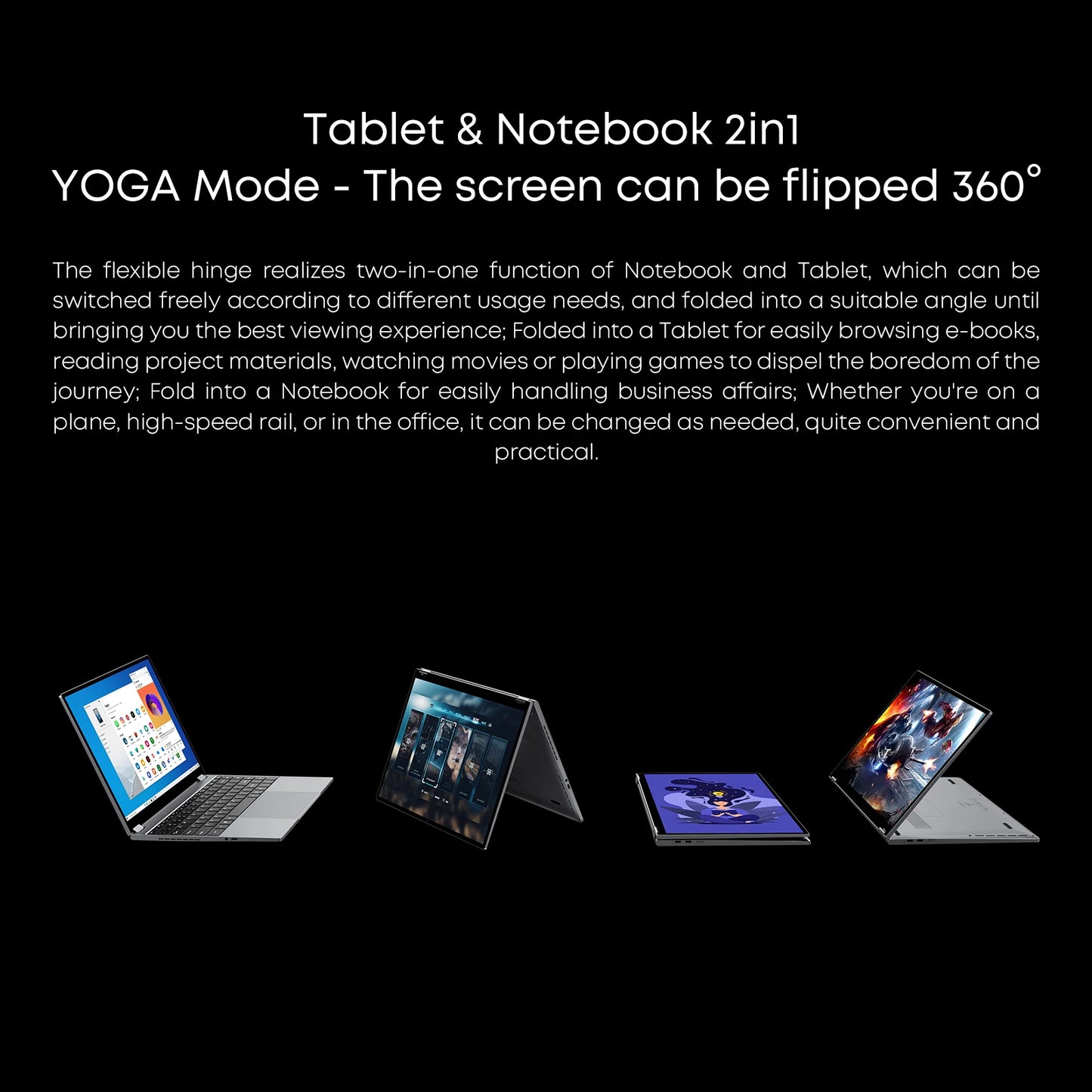 CHUWI FreeBook Laptop Intel N150 Quad Core 16GB LPDDR5 512G SSD Tablet PC 13.5 Inch FHD Touch Screen Windows 11 WIFI6 Desktop