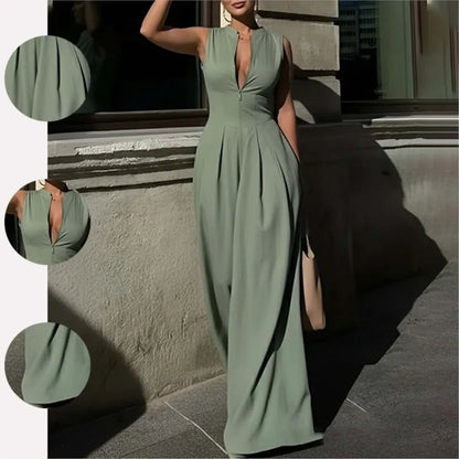 2026 Casual Jumpsuits For Woman Romper Playsuit Women's Clothing Temperament Commuting Simple Style Loose Sleeveless Solid Color