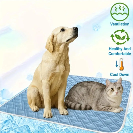 1PCS New Upgraded Ice Cooling Experience Summer Pet Cooling Mat Washable and Breathable Pet Cooling Pad All Season For Dogs Pet