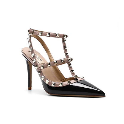 Women's Gladiator sandals Summer 2026 Luxury With Ankle Strap Pointed Toe Fashion Rivet High Heels Party Ladies Shoes Women 10cm