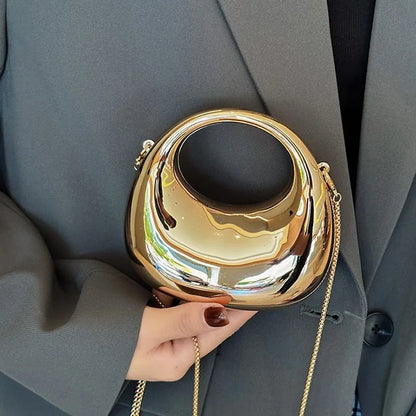 Luxury Designer Evening Clutch Clear Acrylic Women Handbags Fashion Shoulder Bag Half Moon Wedding Purses Party Tote Ladies