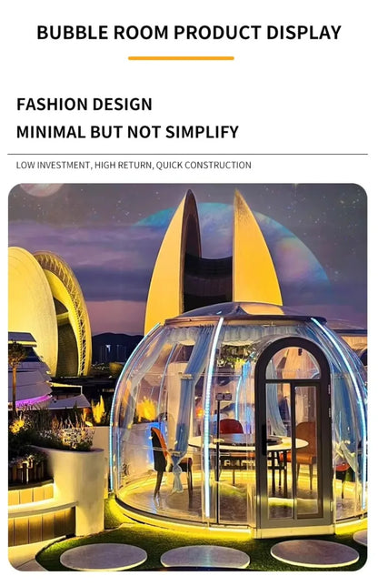 6-8 Person Inflatable Geodesic Bubble Dome Tent, Portable Foldable Igloo House for Outdoor Glamping Resort Party and Event Use