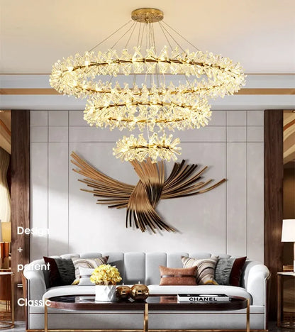 French crystal chandelier, romantic firefly, snowflake, light luxury, modern creativity, warm bedroom, dining room chandeliers