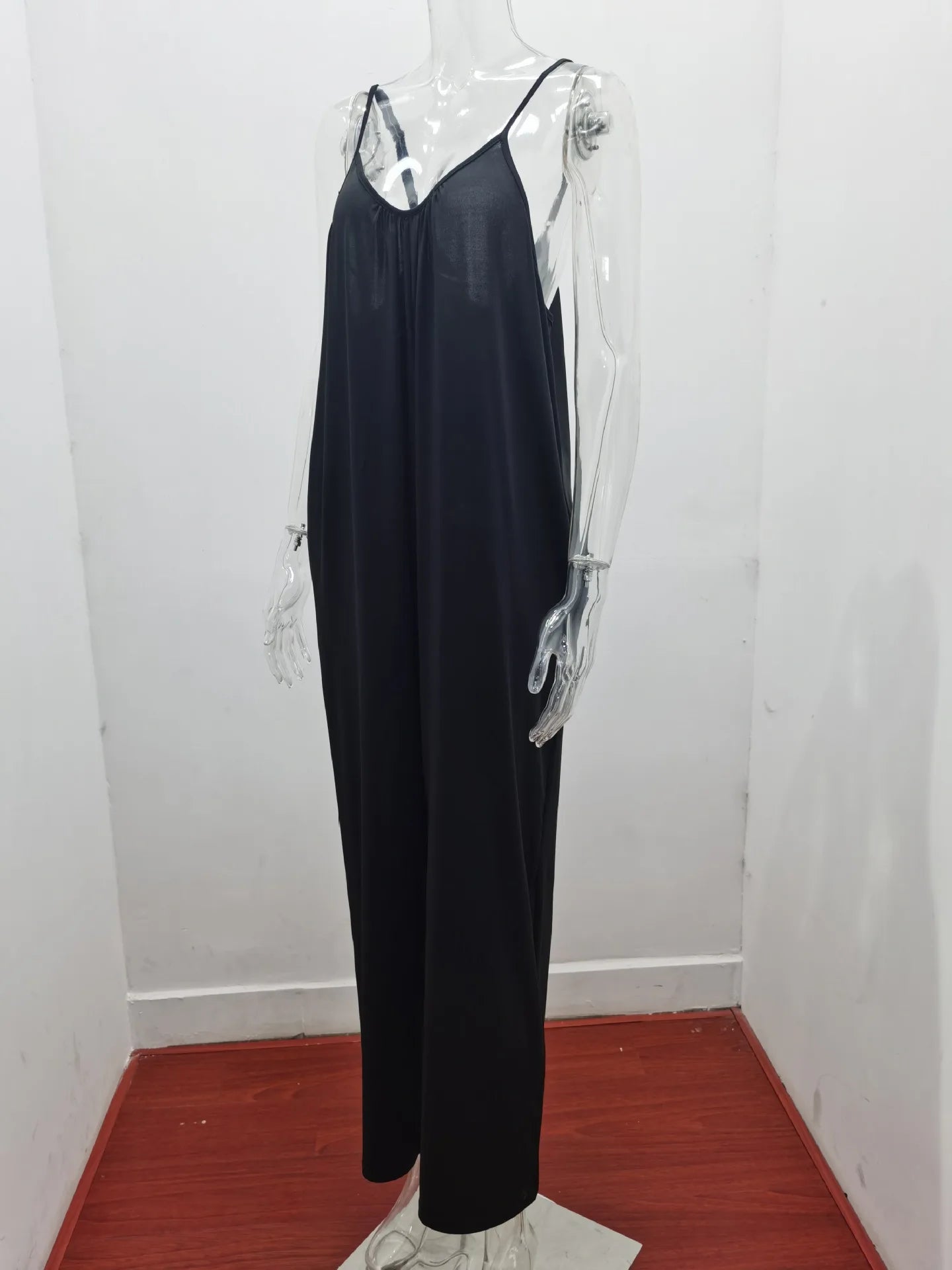 Strap jumpsuit for women's summer new cross-border solid color inserted bag casual jumpsuit
