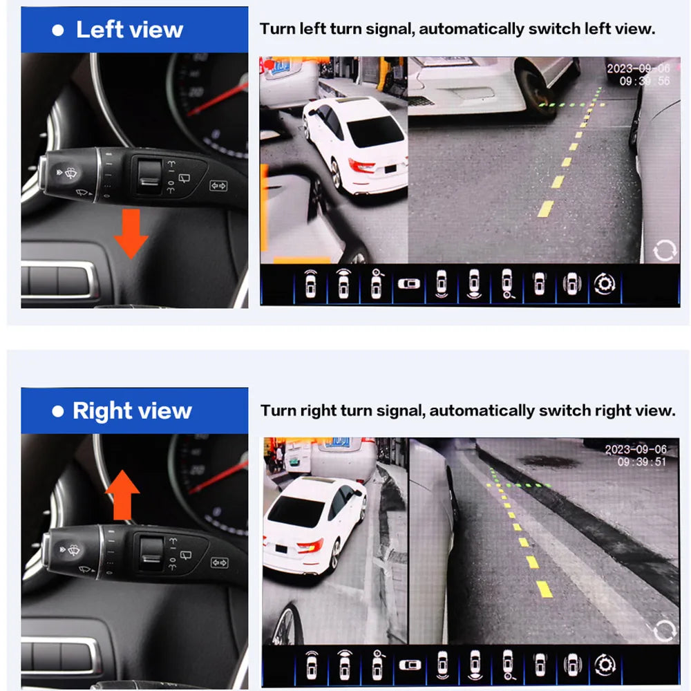 `3.5D 4‑AI 360 Degree Car Camera System AHD 1080P Surround View Monitor 4‑Way DVR Recording WDR AI Pedestrian Vehicle Detection