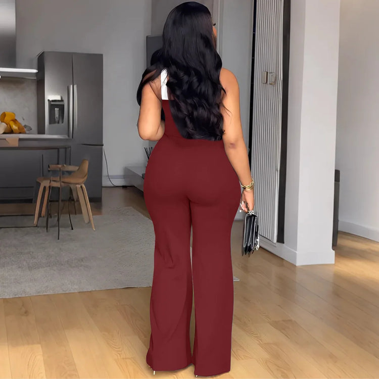 GLCMYAYA 2025 Fashion Street Jumpsuits Women Sleeveless Crop Wide Leg One Piece Hollow Out Overall Sexy Rompers Outfits