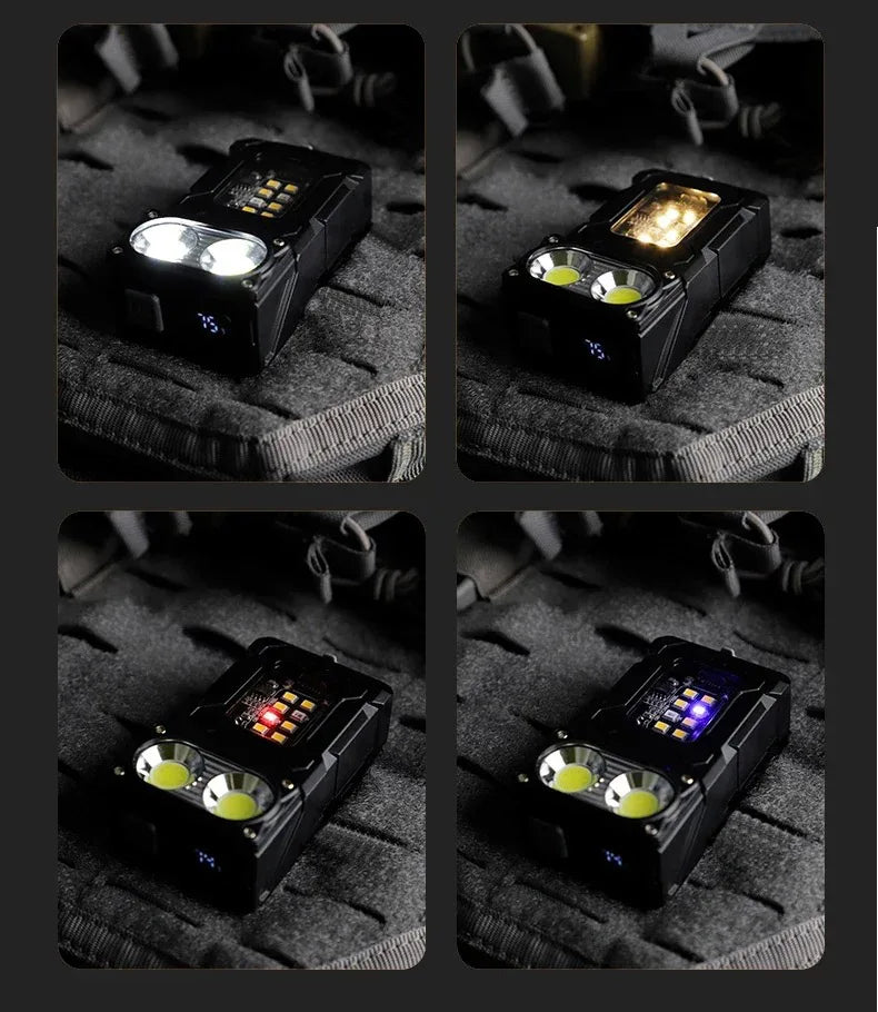 Tactical Portable Work Light EDC Flashlight Tool Mini LED Flashlight Outdoor Camping Hiking Tool MOLLE Flash Light Rechargeable