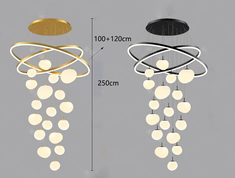 Modern Home Decor LED Lights Pendant Light Lamps for Staircase Chandeliers for Living Room Hanging Light Indoor Lighting