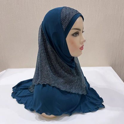 H076 Adults or big girls medium size 70*60cm pray hijab muslim hijab scarf islamic headscarf hat amira pull on headwrap
