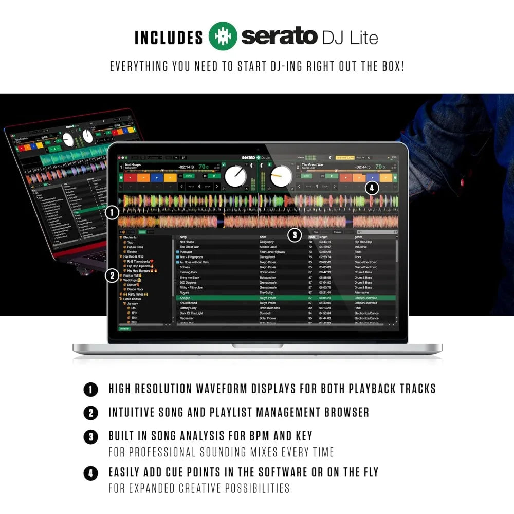 Brand new fast shipping Mixtrack Pro FX Serato DJ Controller with 2 Decks, Mixer, Effects Paddles and Audio Interface