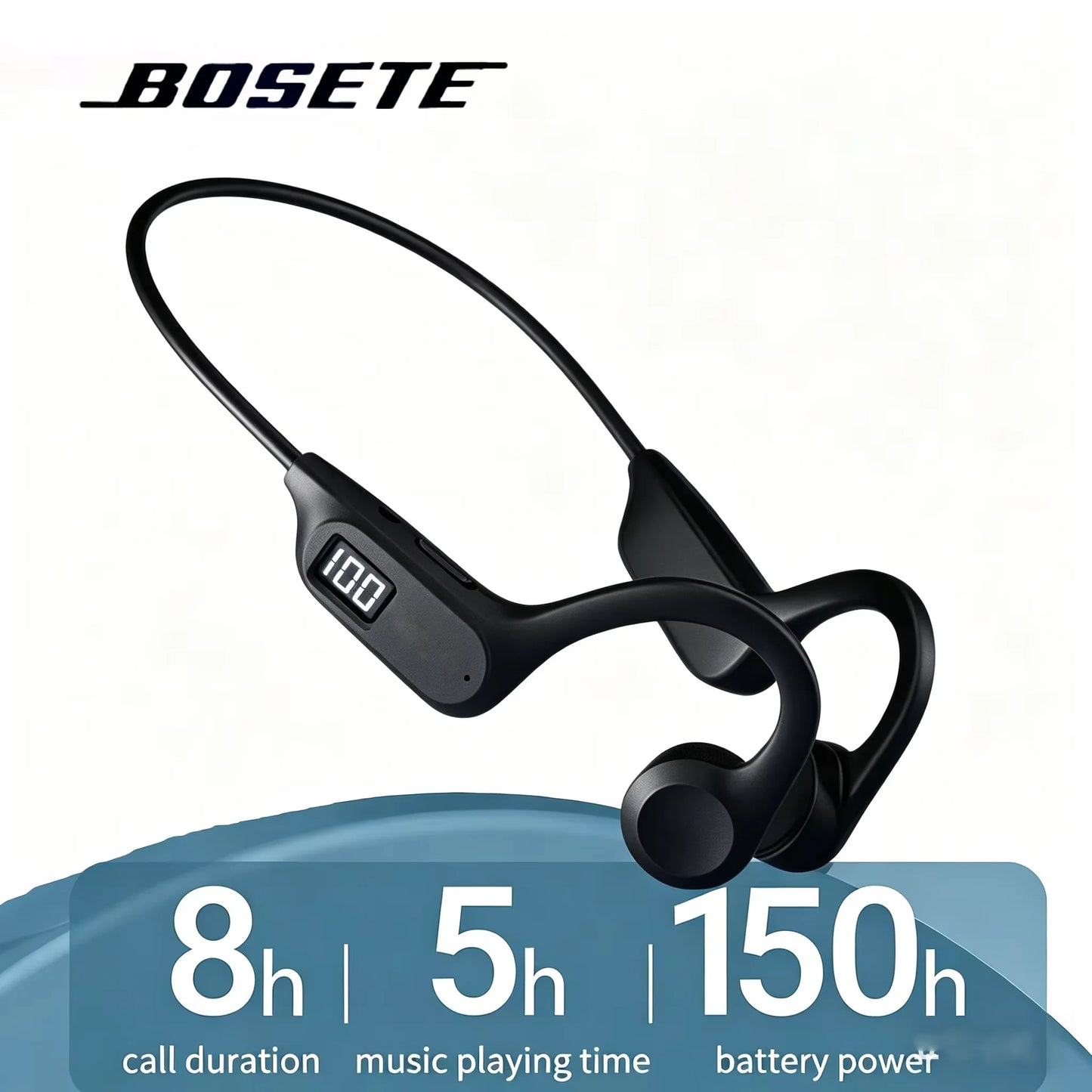 Original Bosete X7 Bone Conduction Wireless Headphones Bluetooth 5.3 Waterproof Ear Hook Sports Running Earphones With Mic