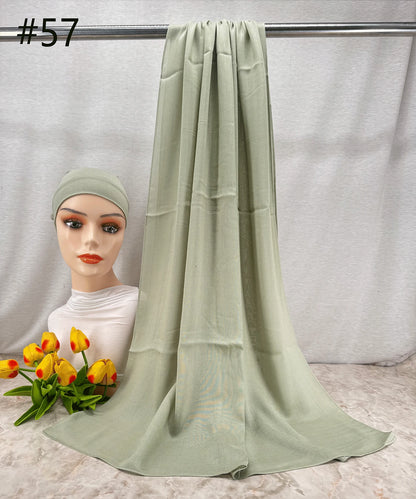 110colors Modal Hijab with Modal Undercap Set Basic Stretchy Pullover Headscarf Thin Breathable Sunscreen Head Wrap Hijabs Scarf