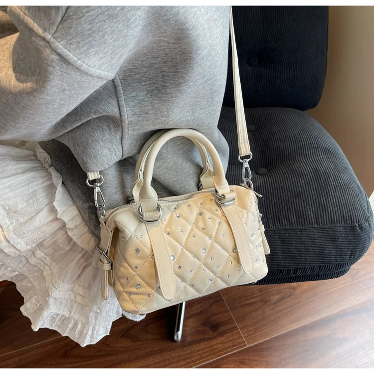 Light Luxury Rhinestone Women Handbags New Exquisite Fashion PU Leather Crossbody Bag Classic High Quality One Shoulder Pack
