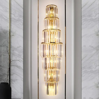 Luxury Hotel Lobby Large Big Crystal Wall Lamp for Club Hall Villa Living Room Bedroom Office Banquet Indoor Lighting Fixtures