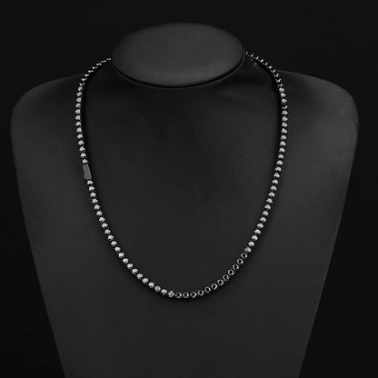 3/4mm Black Moissanite Tennis Necklace 316L Stainless Steel Black Moissanite Chain for Men Women Wedding Birthday Gifts