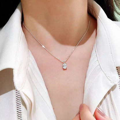 1/2carat Oval Cut Moissanite Pendant Necklace for Women 100% S925 Silver D Color VVS1 Solitaire Diamond Neckchain with GRA