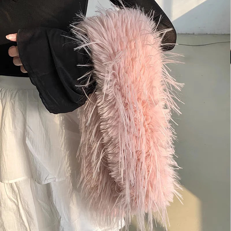 Winter Korean 200cm Long and Thick Scarf Fashionable Plush Long Strip Scarf Women's Imitation Mink Fur Y2K Girl Scarf for Warm