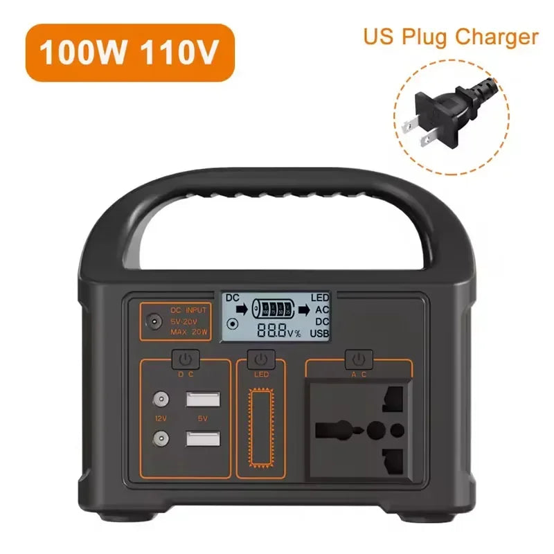 Portable Solar Power Station 500W 460Wh 300W, LiFePO4 Battery 220V EU Outdoor, BMS Storage System, Power Bank and UPS Function