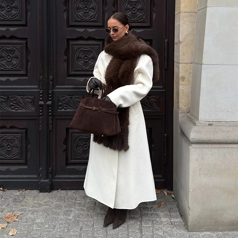 Faux Fur Tassels Scarf for Women Autumn Winter Fluffy Fur Neckerchief 2026 New Lady Luxury Shawl Scarves Clothing Accessories