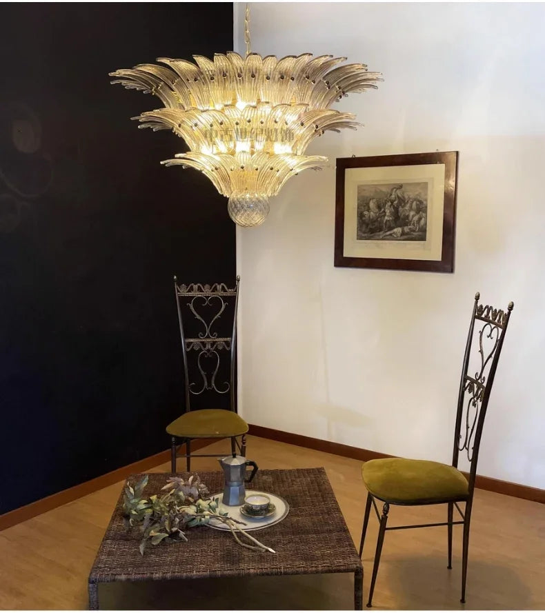 Modern Vintage French Glass Living Room Chandelier Designer Bedroom Mid-Century Style Duplex-Style Dining RoomLarge Villa Lights