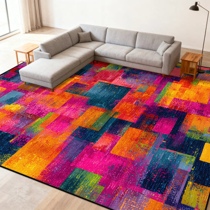 Multicolour Abstract Carpet Living Room Sofa Area Easy Clean Rugs Non-slip Bedroom Decoration Cloakroom Floor Mat Customizable