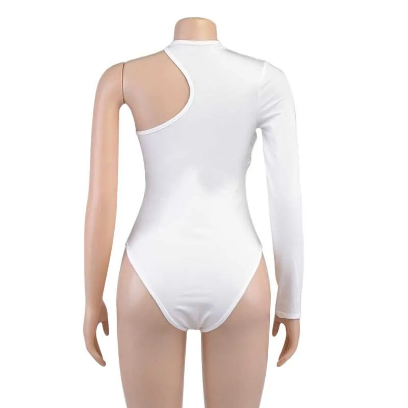 2025 Slim Club Party Bodysuits High Waist Irregular Bodysuit Sexy Backless Twist Streetwear One Shoulder Long Sleeve Tops 19493