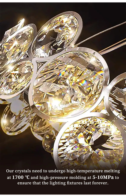 Modern Crystal Chandelier Luxury Villa Living Room Bedroom Dining Room Kitchen Modern LED Ceiling Hanging Lamp