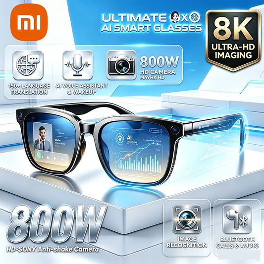 Xiaomi Smart AI Glasses 800W HD 8K Shooting Camera Video Record Photo Voice Call Translation Waterproof Smart Sunglasses 2026