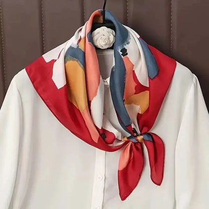 70*70cm Zebra Stripes Print Head Scarf for Women Silk Square Scarves Foulard Bandana Fashion Decorate Hijab Female Neckerchief