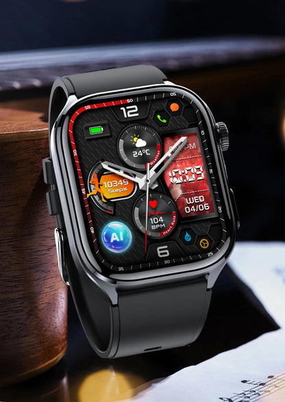 2026New ECG+PPG Clock Health Trackr 2.0 inch Uric Acid Blood lipids Pressure Smart Watch Body Analysis Voice call Smartwatch Men