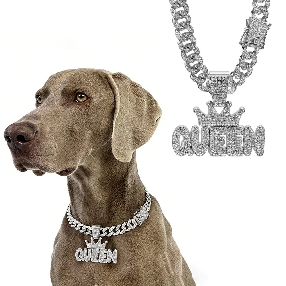 Cuban Dog Chain, Alloy Pet Dog Collar, Gold Necklace for Small to Large Dogs CEO BOSS Luxury Pendant Jewelry Accessory 2026 NEW