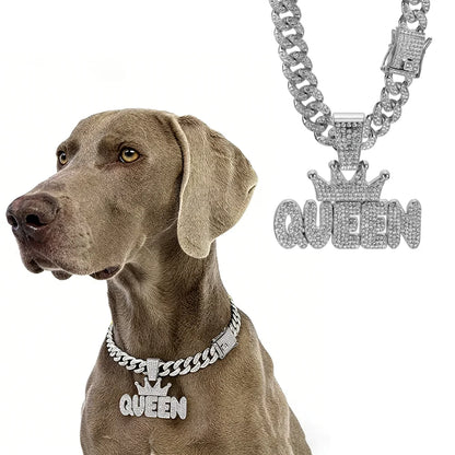 Cuban Dog Chain, Alloy Pet Dog Collar, Gold Necklace for Small to Large Dogs CEO BOSS Luxury Pendant Jewelry Accessory 2026 NEW