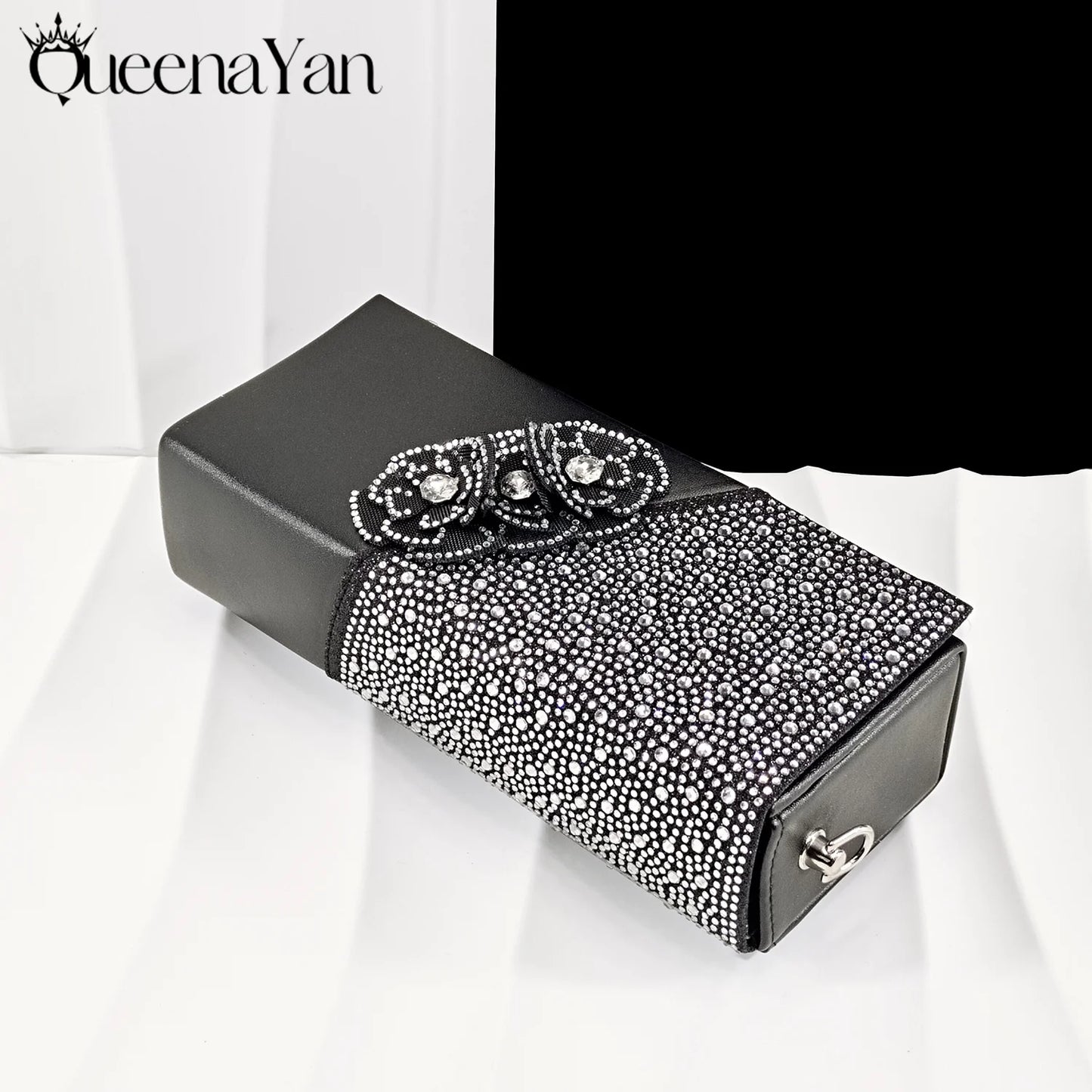 QueenaYan Elegant African-Inspired Evening Shoes and Handmade Clutch Set Pointed Toe High-Heel Women's Footwear and Matching Bag